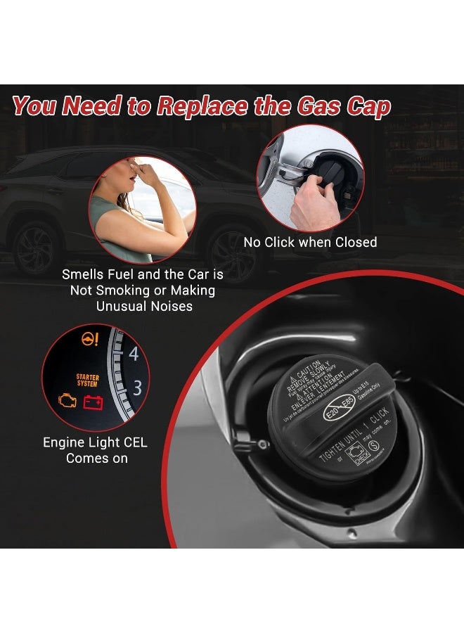 YITHSWAY Replace 77300-07030 77300-53030 Gas Cap,Fuel Cap Fits Toyota 2015 Venza 2015-2016 Highlander Sienna 2015-2017 Tacoma Camry 2015-2018 Rav 4 Corolla Avalon 2015-2019 Tundra Sequioa 77300-53020,More. - Image 5