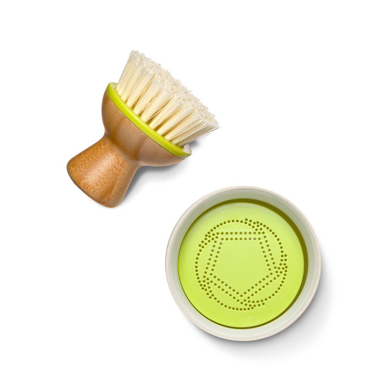 Full Circle, Green Bubble Up Bamboo Dish Brush, White, Model:FC12115G - Image 3