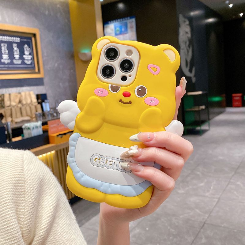 Cute 3D Cartoon Bear Soft TPU Phone Case for Samsung Galaxy A56 S25 Ultra Back Cover - Image 5