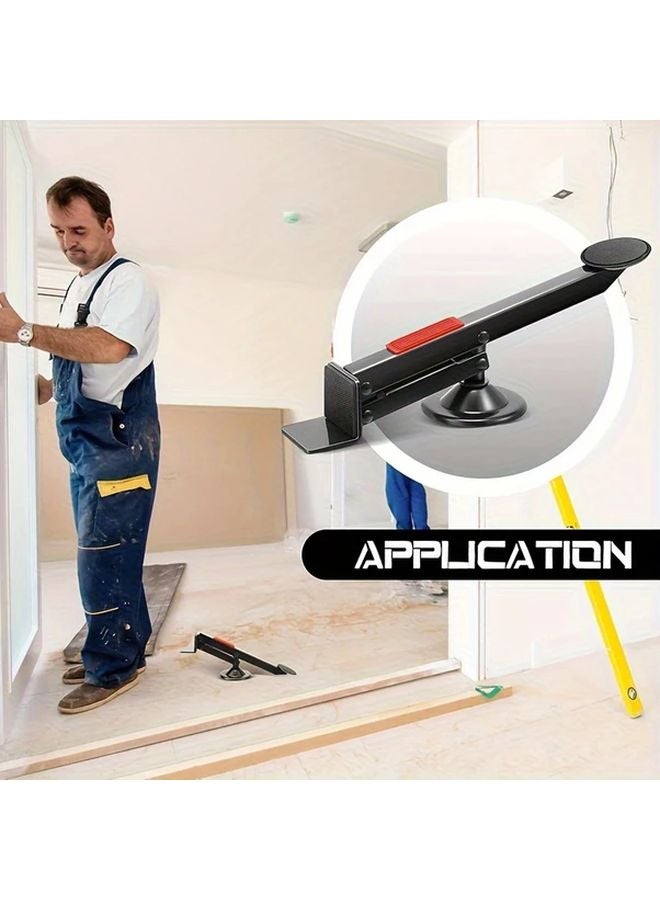 Heavy Duty Metal Door Lifter Tool Manual Wooden Door Installation Assistant Adjustable Height Ergonomic Handle Sturdy Base 3.53oz - Image 2