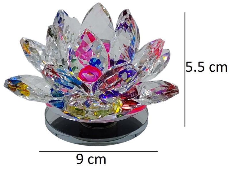 ARTISKRITI Crystal Lotus Flower Feng Shui Vastu, Crystal Lotus Flower for Positive Energy Decorative Showpiece for Home Decor, Multicolor - Image 2