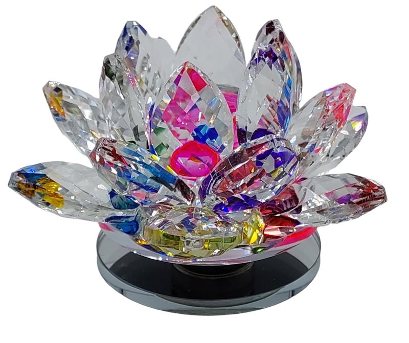 ARTISKRITI Crystal Lotus Flower Feng Shui Vastu, Crystal Lotus Flower for Positive Energy Decorative Showpiece for Home Decor, Multicolor - Image 5