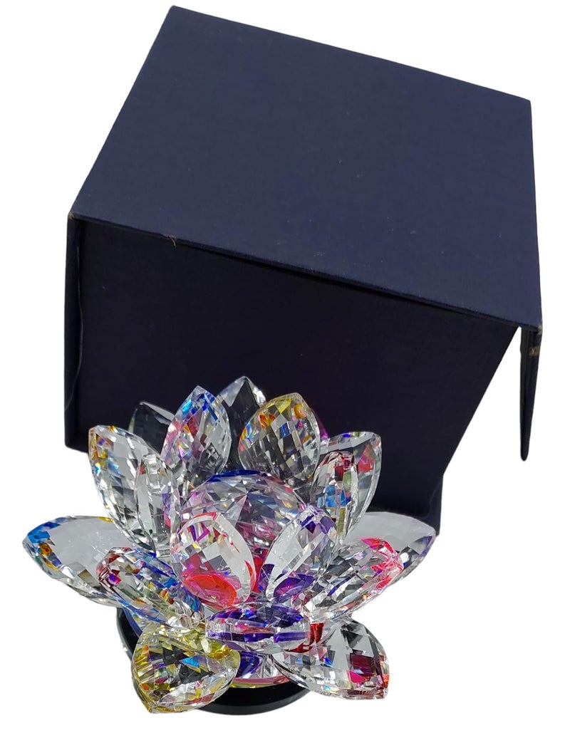 ARTISKRITI Crystal Lotus Flower Feng Shui Vastu, Crystal Lotus Flower for Positive Energy Decorative Showpiece for Home Decor, Multicolor - Image 4