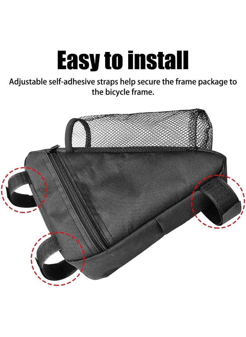 MiOYOOW Bike Triangle Frame Bag Waterproof Bicycle Storage Bag with Water Bottle Mesh Pouch for Outdoor Cycling  - Image 5