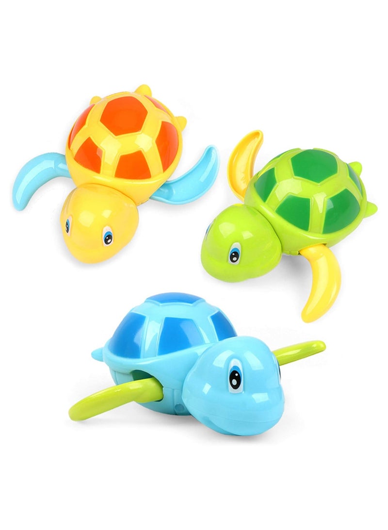 VIUAUAX Bath Toys for Toddlers 1 2 3 4 5 Years Old,Bath Swimming Wind Up Toys, Pool Toys for Kids,Baby Funny Wind Up Swimming Turtle Bath Toy,Cute Floating Bathtub Water Toys,Gift for Preschool Child Boys Girls (3 Pcs) - Image 1