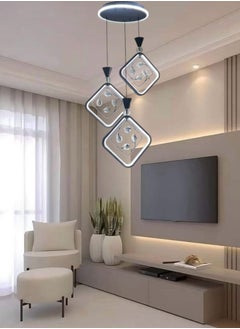 ماركة غير محددة نجف سقف مودرن علاقي ليد ثلاثي اسود 3 اضاءات  - Image 5