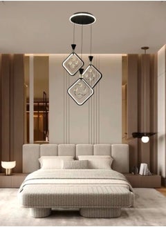 ماركة غير محددة نجف سقف مودرن علاقي ليد ثلاثي اسود 3 اضاءات  - Image 1