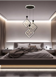 ماركة غير محددة نجف سقف مودرن علاقي ليد ثلاثي اسود 3 اضاءات  - Image 2