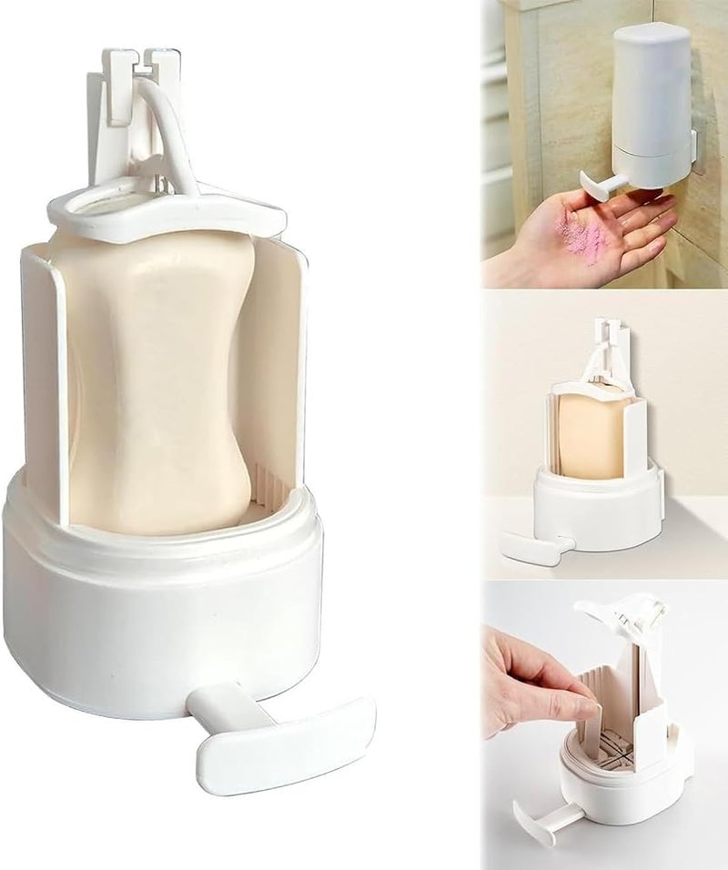 BIGTHREE Bar Soap Shaver, Soap Grinder, Adjustable Waterproof Foamflaker, Wall Mounted Soap Dish - Image 1