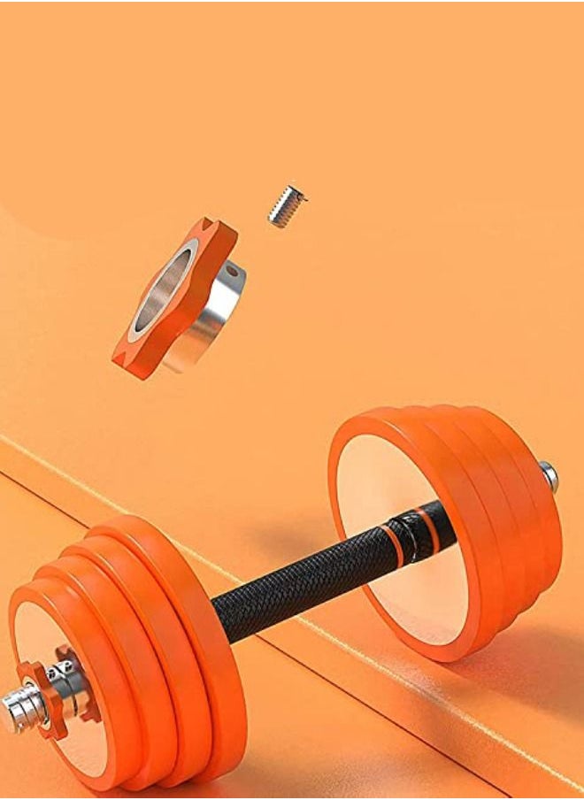 2 in 1 Adjustable Dumbbell Barbell Weight Pair, Solid Steel Material Non-slip Neoprene Handle, Multi-purpose, Home, Gym, Office (Pair 20kg)