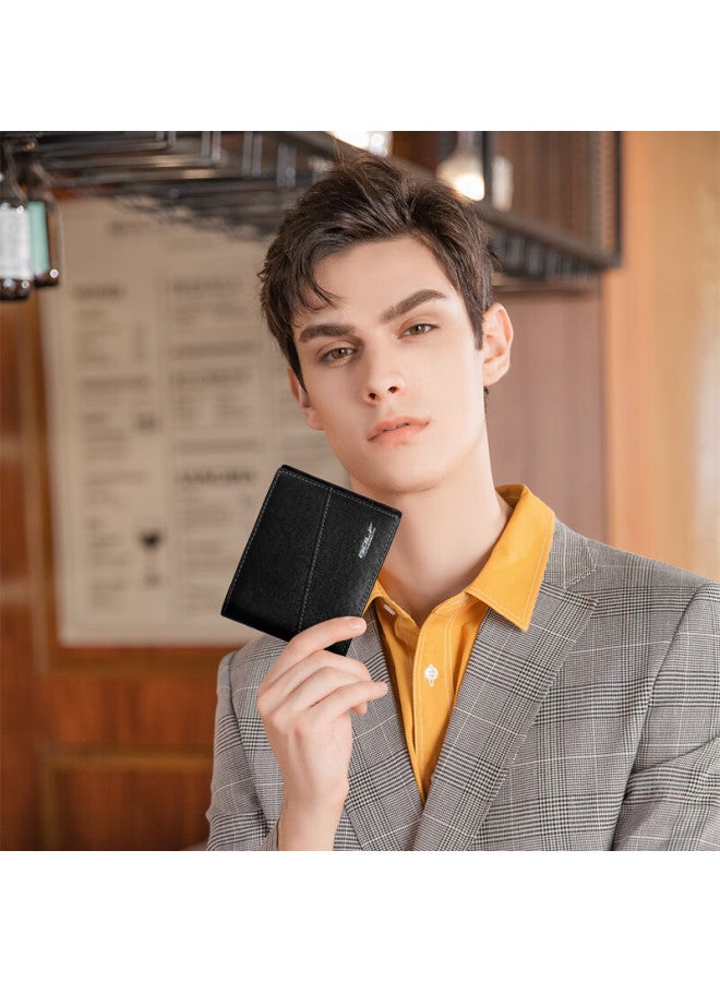 Golf Men's First Layer Cowhide Wallet Multi-card Slim Short Leather Wallet Gift Box Set - Image 2