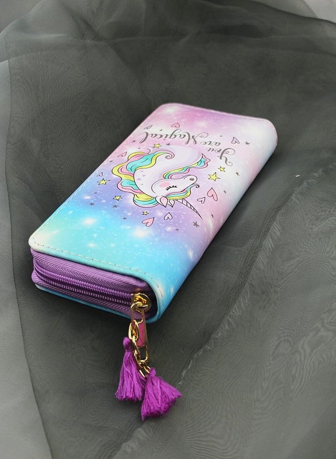 MayeBridge Women’s Printed Zip Around Wallet Unicorn Wallets Purse Unicorn Zipper Wallet Long Clutch Bag PU Leather Purse For Girls Women Christmas Gift(Unicorn C0514) - Image 5