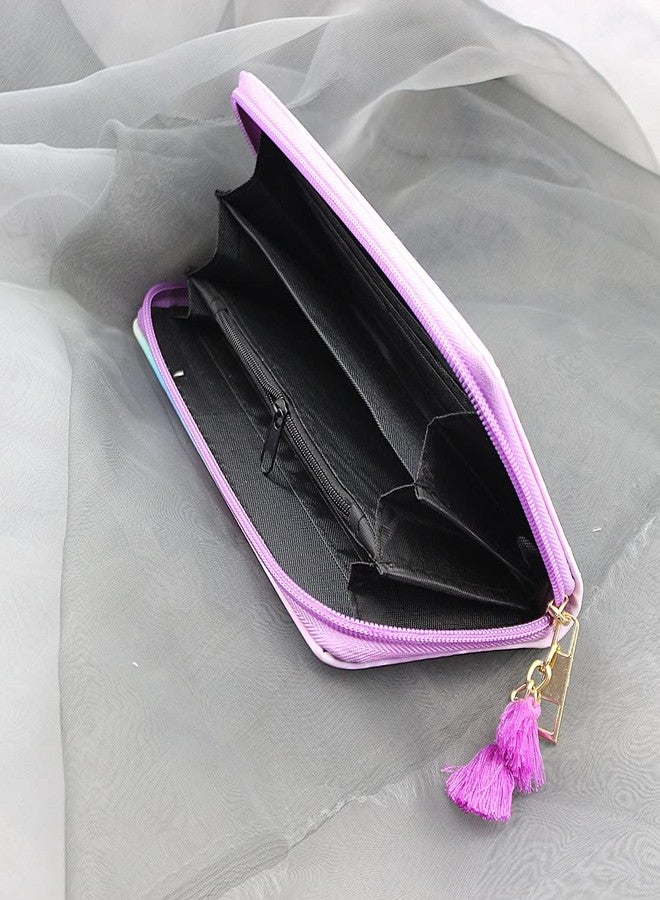 MayeBridge Women’s Printed Zip Around Wallet Unicorn Wallets Purse Unicorn Zipper Wallet Long Clutch Bag PU Leather Purse For Girls Women Christmas Gift(Unicorn C0514) - Image 3