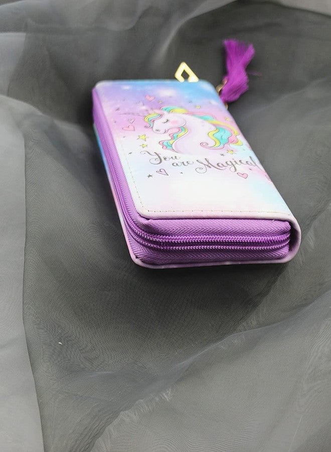 MayeBridge Women’s Printed Zip Around Wallet Unicorn Wallets Purse Unicorn Zipper Wallet Long Clutch Bag PU Leather Purse For Girls Women Christmas Gift(Unicorn C0514) - Image 4