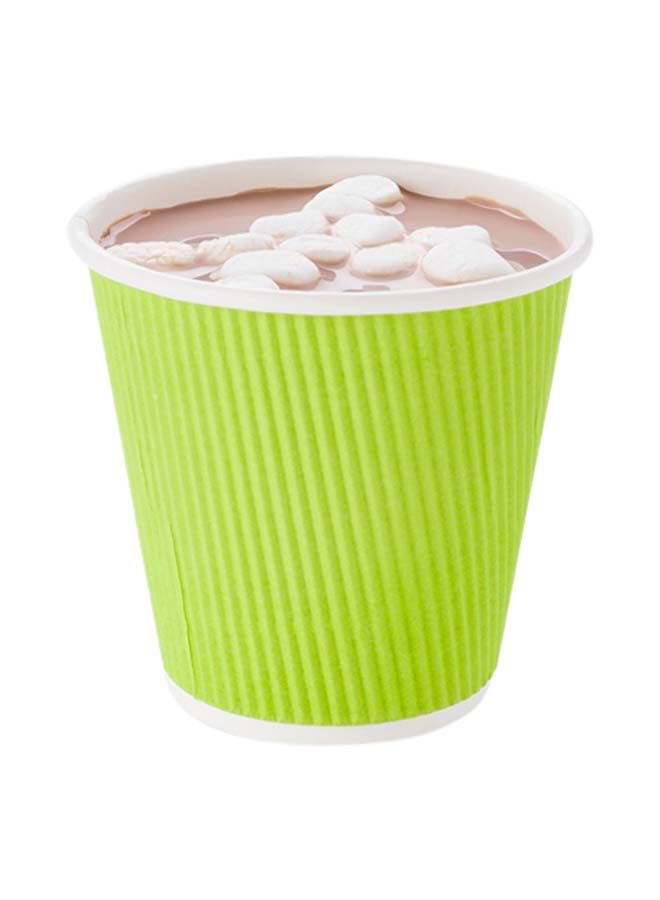 Restaurantware 8 Ounce Double Wall Disposable Coffee Cups, 25 Insulated Light Green Paper Cups with Ripple Wall Design, Lids Sold Separately, For Hot Beverages Like Tea, Hot Chocolate, & More - Image 4