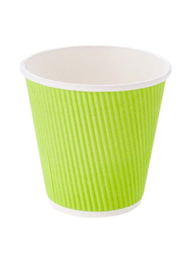 Restaurantware 8 Ounce Double Wall Disposable Coffee Cups, 25 Insulated Light Green Paper Cups with Ripple Wall Design, Lids Sold Separately, For Hot Beverages Like Tea, Hot Chocolate, & More - Image 2