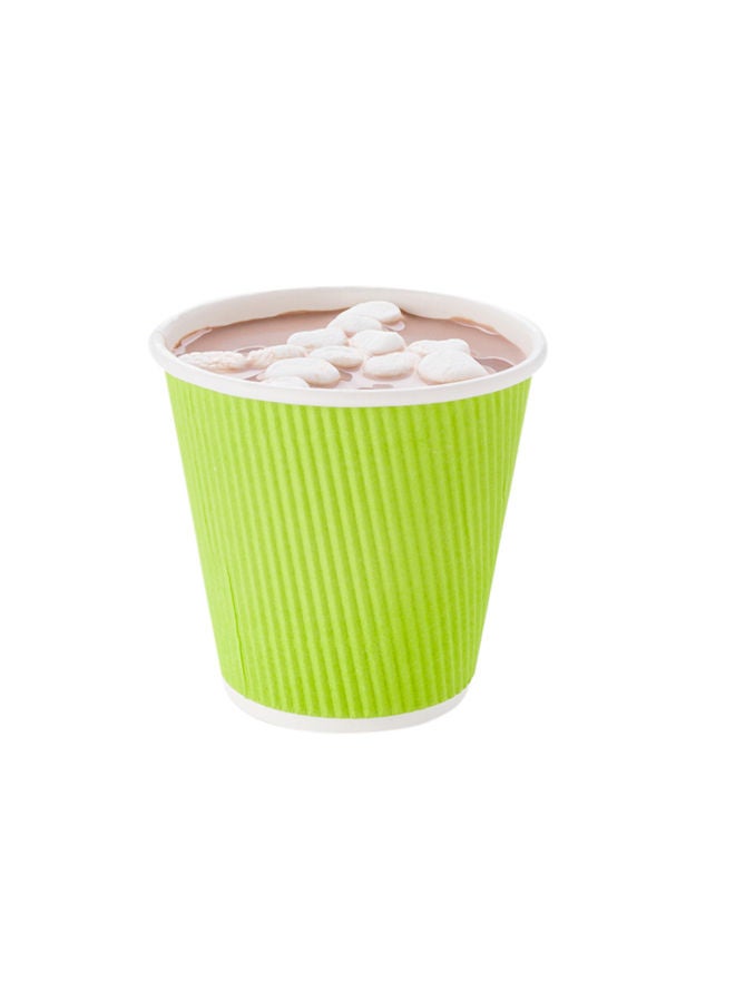 Restaurantware 8 Ounce Double Wall Disposable Coffee Cups, 25 Insulated Light Green Paper Cups with Ripple Wall Design, Lids Sold Separately, For Hot Beverages Like Tea, Hot Chocolate, & More - Image 3