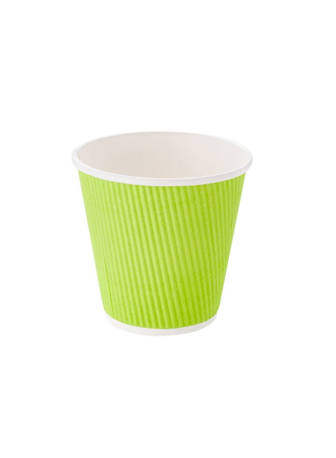 Restaurantware 8 Ounce Double Wall Disposable Coffee Cups, 25 Insulated Light Green Paper Cups with Ripple Wall Design, Lids Sold Separately, For Hot Beverages Like Tea, Hot Chocolate, & More - Image 1