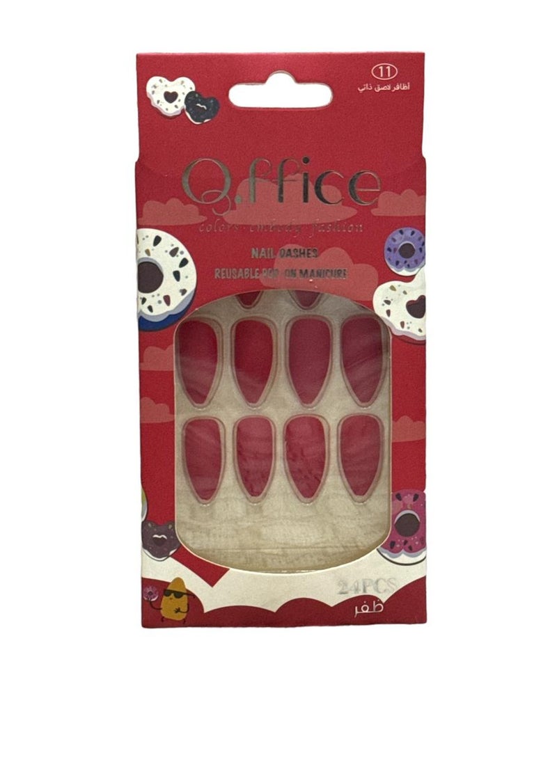 أوفيس مجموعة أظافر صناعية لطيفة مكونة من 24 قطعة