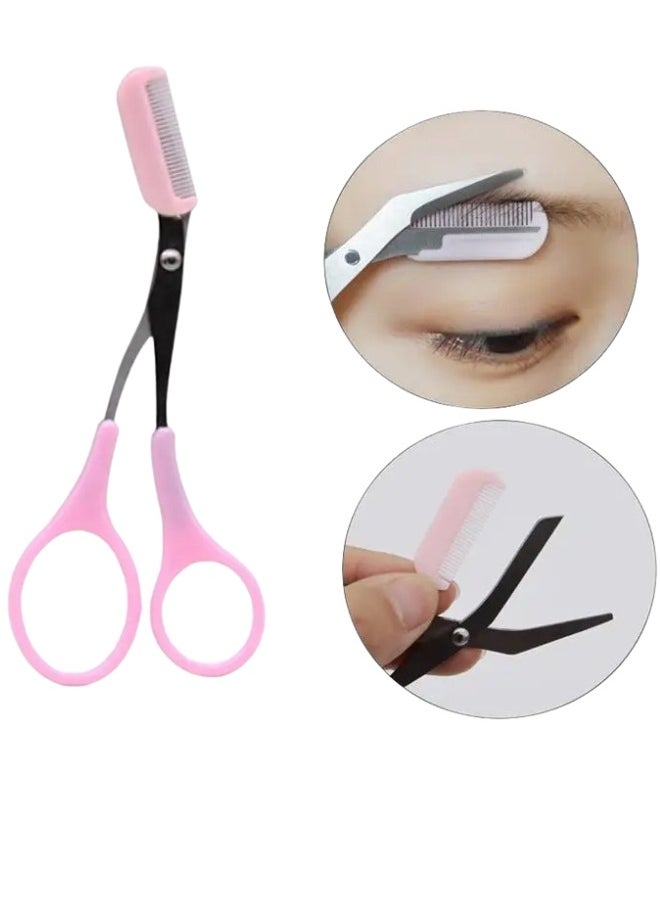 KIKI - Eyebrow Shaping Scissors with Comb / Pink - Image 1
