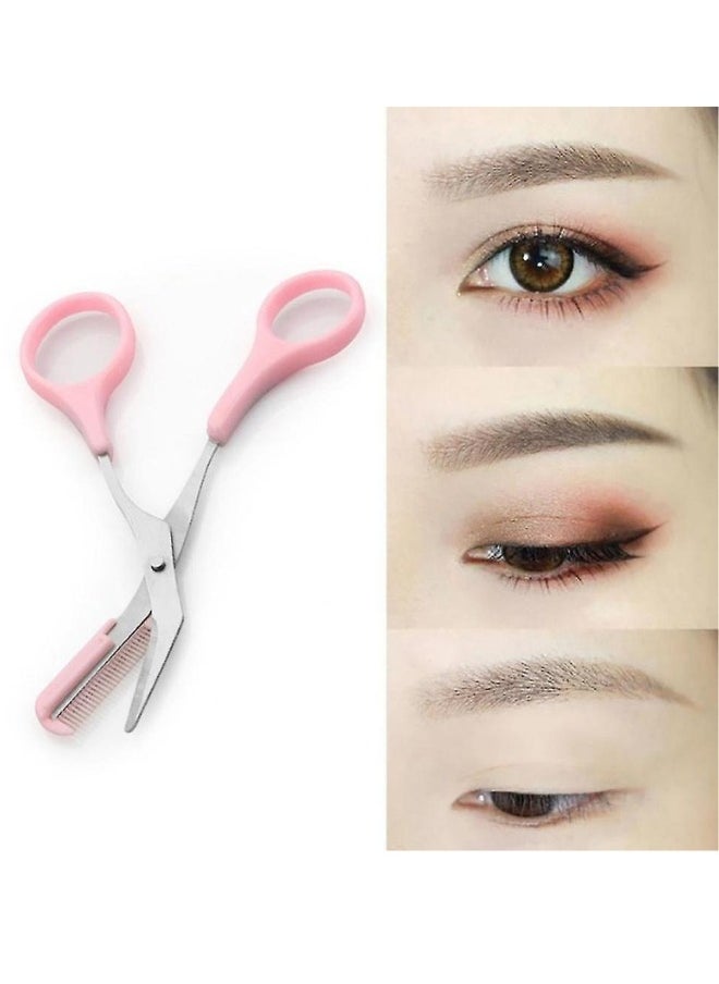 KIKI - Eyebrow Shaping Scissors with Comb / Pink - Image 1