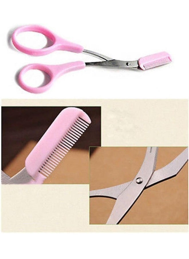 KIKI - Eyebrow Shaping Scissors with Comb / Pink - Image 1