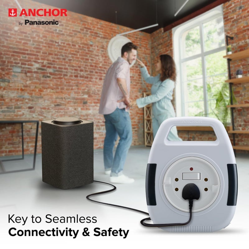 Anchor by Panasonic 6A 2 Pin Flex Box with Indicator & Handle | 8 Mtr Extension Flex Box for Home, Office (5219) - Image 3