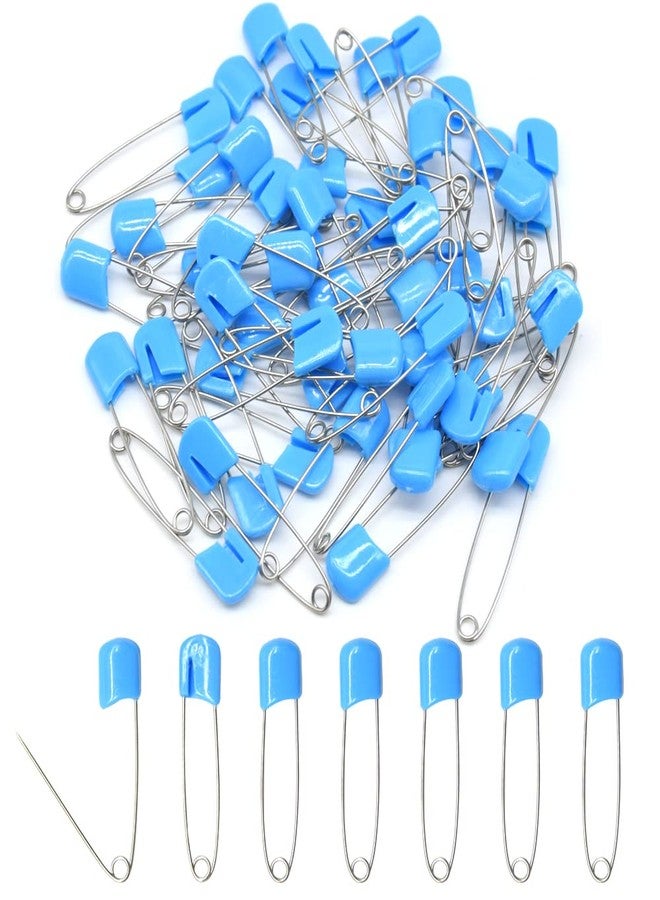 Hocansen 50 PCS Safety Pin 54mm/2.2in Baby Diaper Pins for Cloth Plastic Head Baby Pins for Diapers Stainless Steel Cloth Pins with Locking Closures Nappy Pin for Crafts（DT/Blue） - Image 1