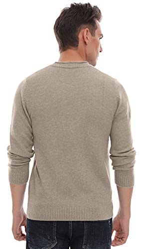 Sailwind Men's Crewneck Sweater Soft Casual Sweaters for Men Classic Pullover Sweaters Khaki - Image 3