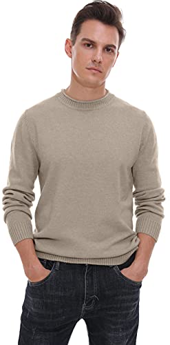 Sailwind Men's Crewneck Sweater Soft Casual Sweaters for Men Classic Pullover Sweaters Khaki - Image 5