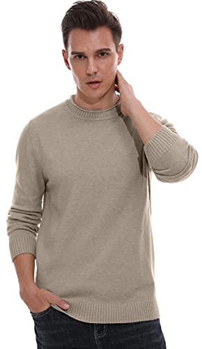 Sailwind Men's Crewneck Sweater Soft Casual Sweaters for Men Classic Pullover Sweaters Khaki - Image 4