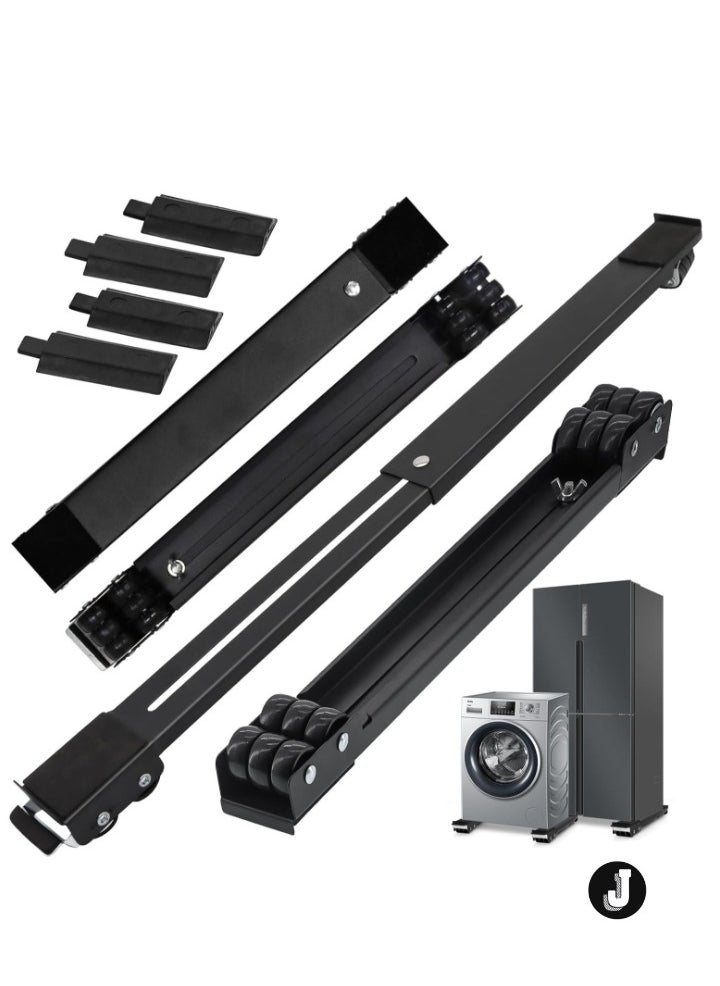 JAJEEK "Universal Extendable Furniture Appliance Rollers (4 Pack) – Heavy-Duty Mover Tools with 24 Rollers & Brakes, Strong Base for Washing Machines, Refrigerators, Dryers"  - Image 1