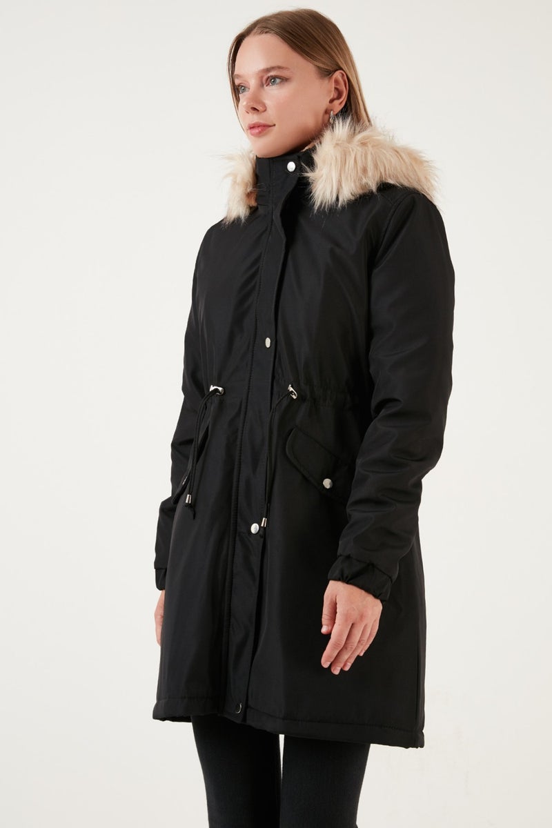 Lela Regular Fit Faux Fur Hard Hooded Parka Women's Parka 6403346  - Image 2