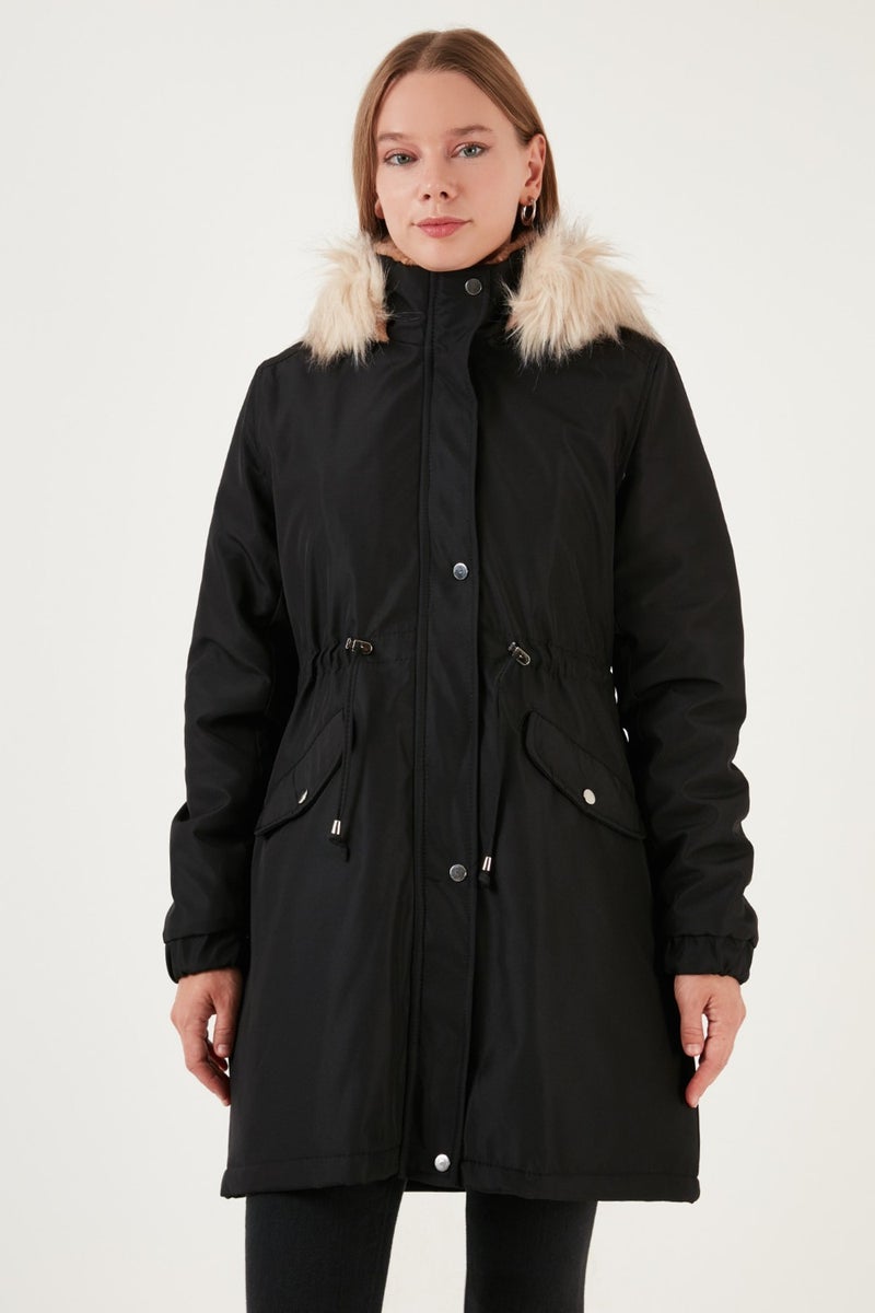 Lela Regular Fit Faux Fur Hard Hooded Parka Women's Parka 6403346  - Image 3