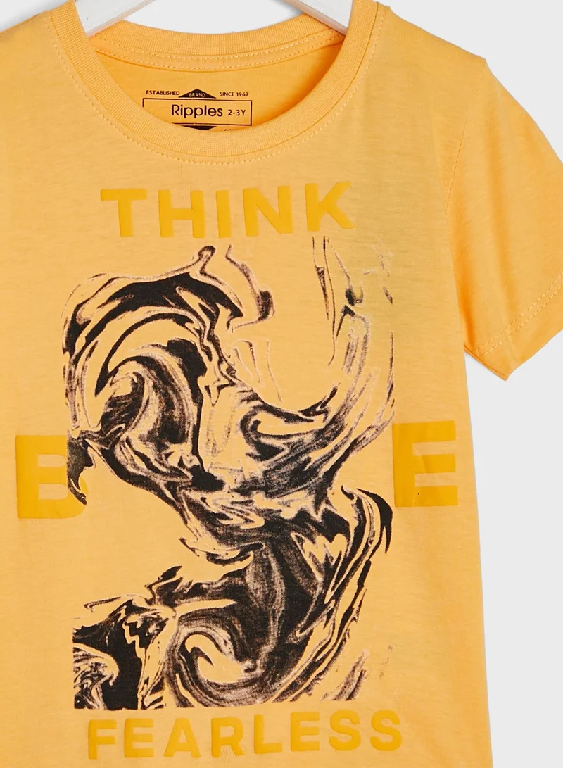 Ripples Round Neck Printed T-Shirt
