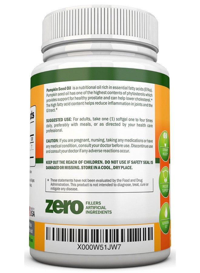 NutriONN Pumpkin Seed Oil 1000Mg 180 Softgels Coldpressed Natural Pumpkin Seed Oil Natural Source Of Essential Fatty Acids Great For Hair Growth Prostate Health Joint Health And Gi Tract - Image 4