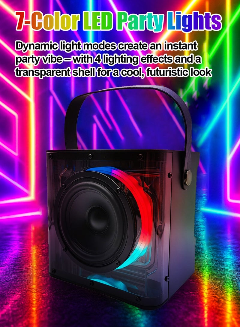 linkship 2 Wireless Mics Portable Karaoke Machine, Bluetooth Speaker with HiFi Rich Bass & LED Party Lights, Rechargeable Battery for Kids Adults, Home Parties, Outdoor Gatherings & Family Fun - Image 4
