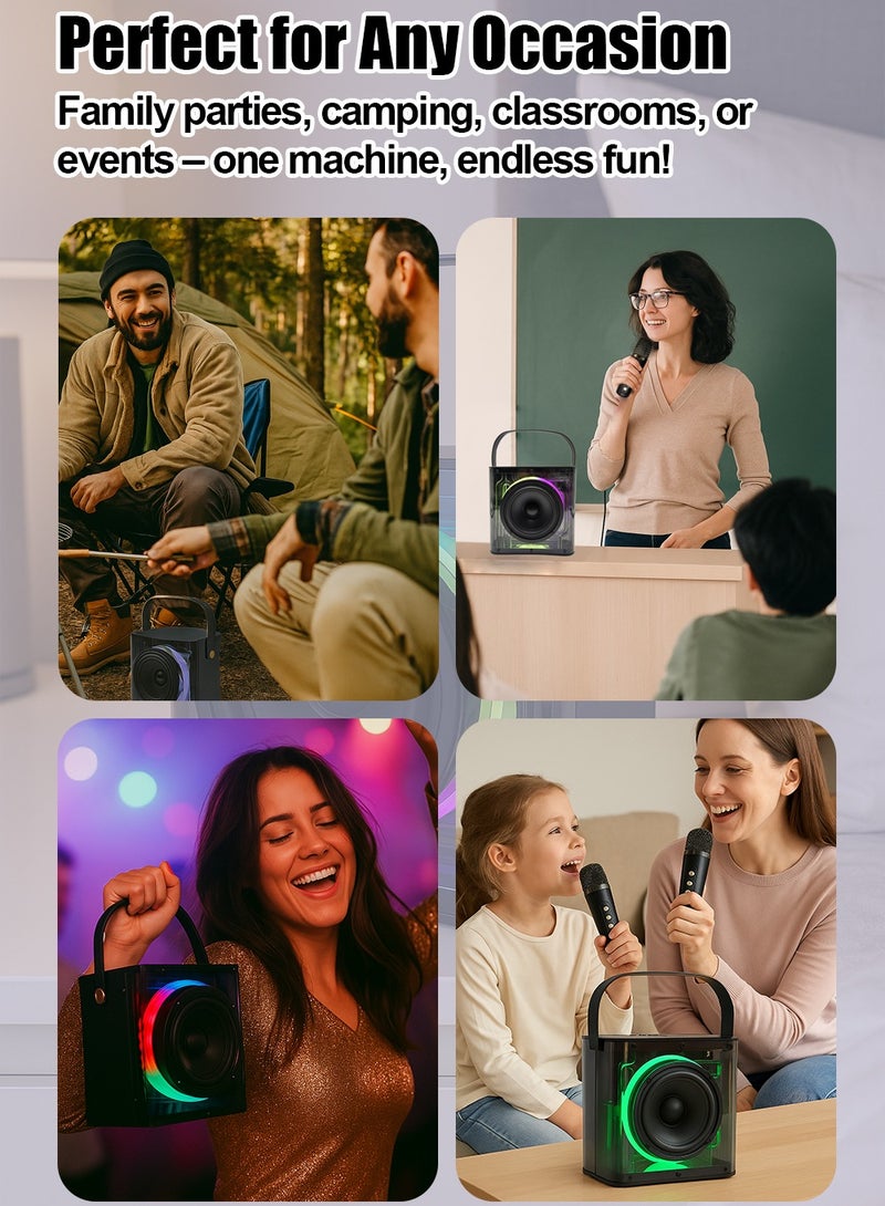 linkship 2 Wireless Mics Portable Karaoke Machine, Bluetooth Speaker with HiFi Rich Bass & LED Party Lights, Rechargeable Battery for Kids Adults, Home Parties, Outdoor Gatherings & Family Fun - Image 5