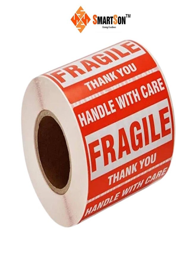 SMARTSON Fragile Handle with Care Label Self Adhesive Gumming Paper Sticker, Size : 75mm X 50mm (Red - White) (75MM X 50MM, 2, Count) - Image 5