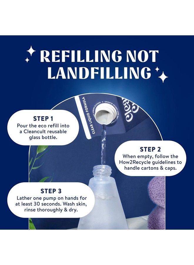 Cleancult Liquid Hand Soap Refills (32Oz 1 Pack) Hand Soap That Nourishes & Moisturizes Liquid Soap Free Of Harsh Chemicals Paper Based Eco Refill Uses 90% Less Plastic Lemon Verbena - Image 5