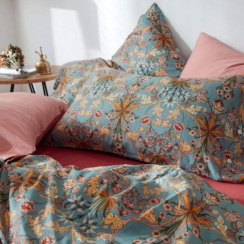 mixinni Soft Cotton Vintage Floral Pattern 2 Piece King Size Pillow Cases 20 x 36 Inches Set of 2 (King, 3902-Pillowcases) - Image 5