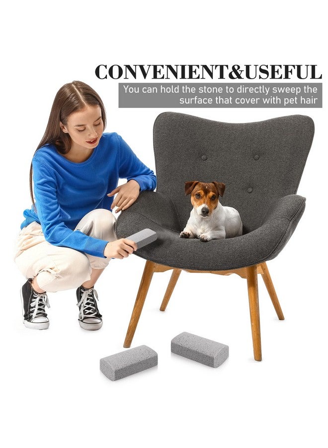 Loopeer Loopeer 2 Pcs Pet Hair Remover Pumice Stone for Dog Cat Hair Removal Cleaning Pet Fur Stone 6 Inch Dog Fur Cleaning Tool for Car Interior Bedding Carpet Couch Furniture(3.74 x 2 x 1.6 in)  - Image 3