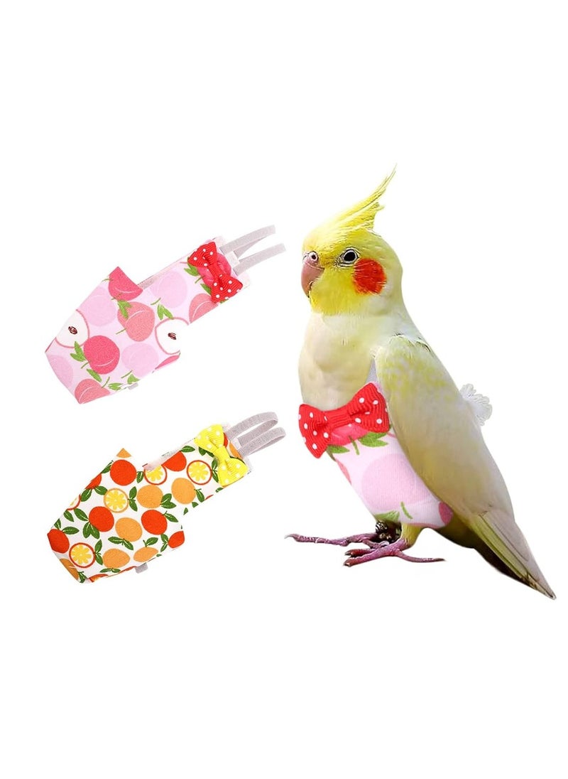 2Pc Bird Diaper Pads Washable And Reusable Inner Layer Parrot Nappy Clothes for Parakeet Parrot Mini Macaw Budgie Canary Finches Lovebirds Medium