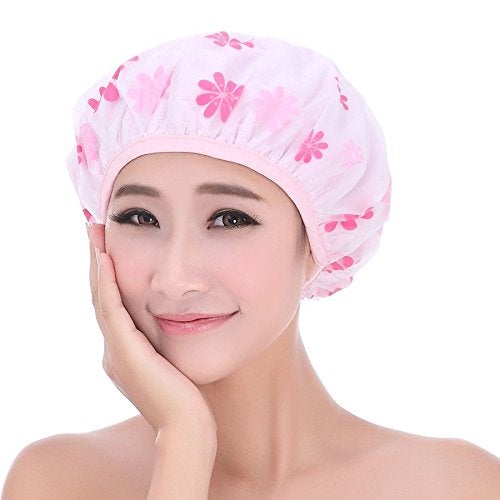 MURTISIDDH 3 Pcs Women Ladies' Waterproof Swimming Cap Bathing Cap Designer Travel Temporary Shower Caps Elastic Band Plastic Cap Hats - Image 1