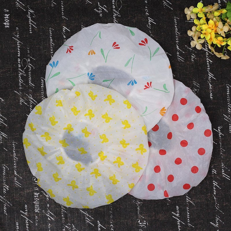 MURTISIDDH 3 Pcs Women Ladies' Waterproof Swimming Cap Bathing Cap Designer Travel Temporary Shower Caps Elastic Band Plastic Cap Hats - Image 3