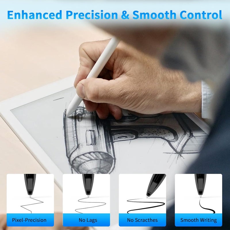 Rocketek 10Pcs Pen Tips + 2 Pcs Titanium Alloy Replacement for Remarkable 2, Soft Pen Tips Replacement for Marker 1/2 Stylus Marker Pen Plus, Durable Pen Nibs Support 4096 Pressure Sensitivity/Tilt with Tool - Image 4