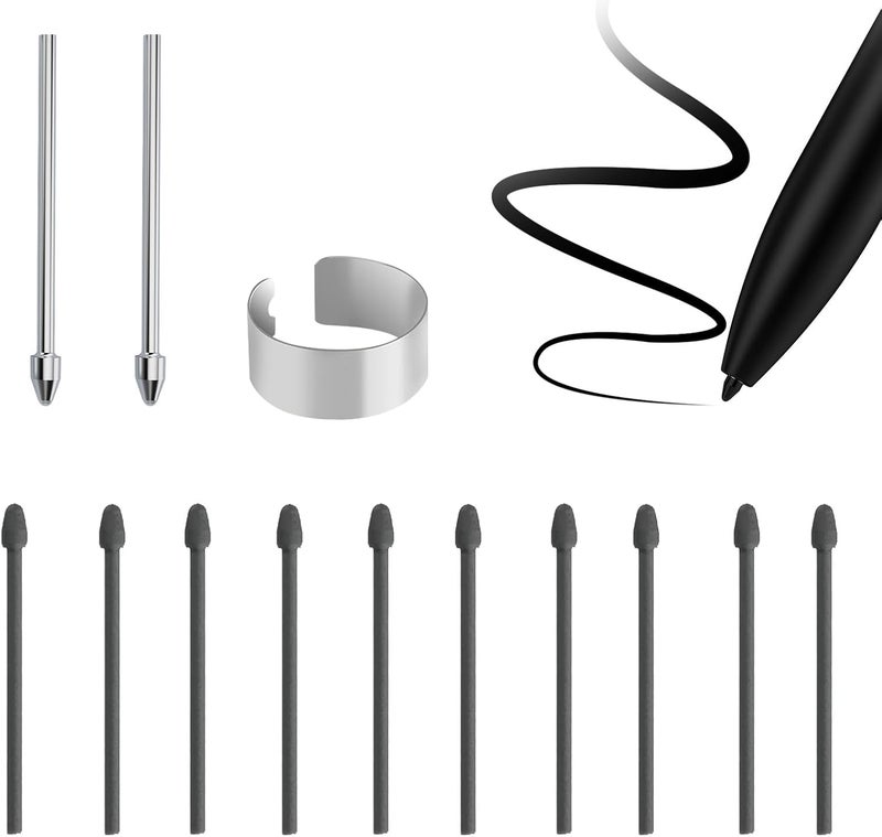 Rocketek 10Pcs Pen Tips + 2 Pcs Titanium Alloy Replacement for Remarkable 2, Soft Pen Tips Replacement for Marker 1/2 Stylus Marker Pen Plus, Durable Pen Nibs Support 4096 Pressure Sensitivity/Tilt with Tool - Image 1
