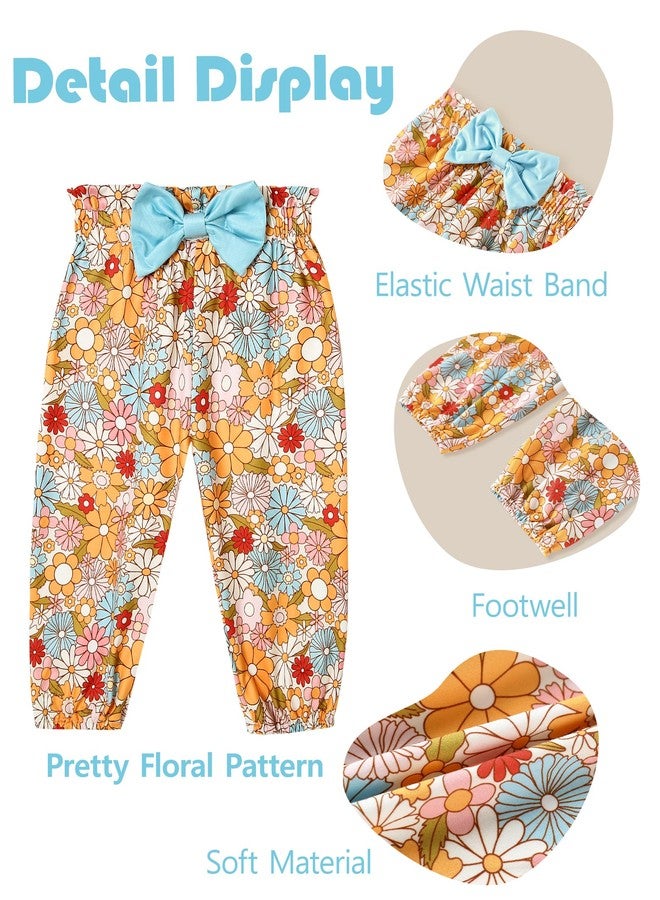 Latnnut Baby Girls Romper Newborn Short Sleeve 3D Flower Print Ruffle Romper and Floral Pants Set Infant Outfit 12-18 Months White - Image 4