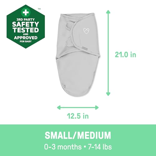 SwaddleMe سوادل مي من إنجينيتي سوادل الأصلي، 100% قطن، يحسن النوم ويهدئ رد فعل الفزع، 0-3 أشهر، 1.0 توغ، عبوة من 2، بطانية سوادل للأطفال - كسلان بيكابو - Image 4