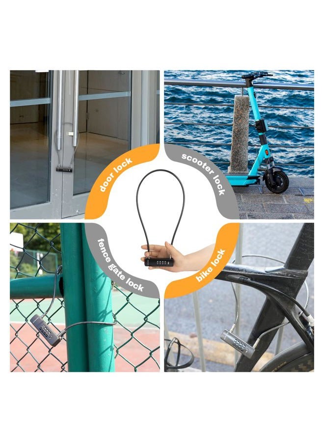 UP Security Combination Bike Lock Cable 2 ft, 4 Digit Combination Lock Outdoor, Small Combo Cable Padlock for Kids Bike, Bicycle, Scooter, Fence Gate, Fridge Door, Travel Luggage, Helmet Secure - Image 5